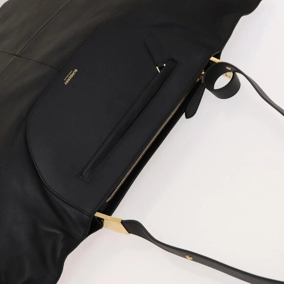 BURBERRY Shoulder Bag Leather Black Gold Auth - Picture 6 of 16